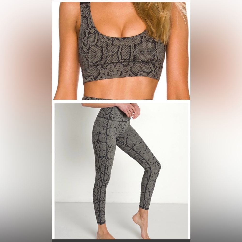 Varley combo Let's Go Legging and Bra set olive green
